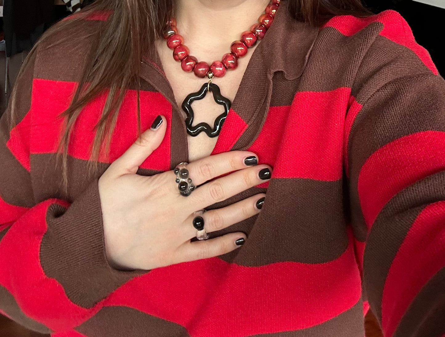PERLA RING NEGRO